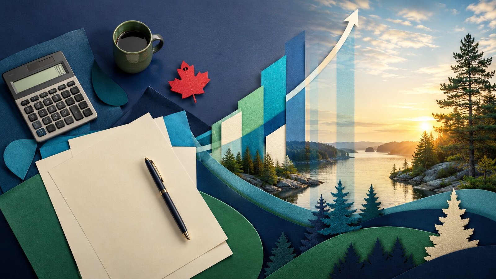 RRSP planning desk and a growing chart